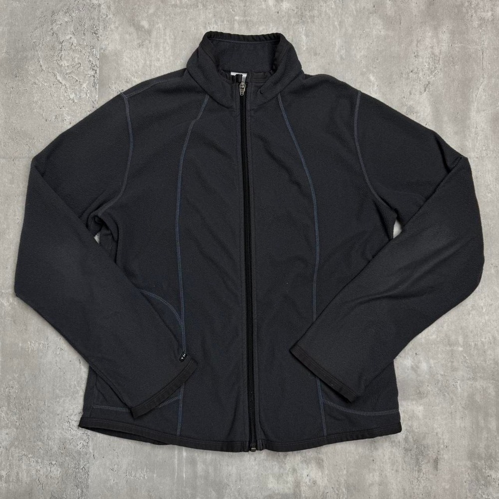 Vintage Nike Therma-FIT Fleece Jacket Black Blue Stitching Full Zip Womens M